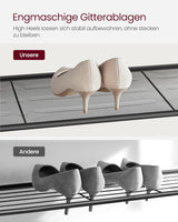 Schuhregal 4 Gitter-Ablagen Metall Industrie Design Vintagebraun Schwarz