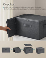 Aufbewahrungsbox faltbar mit Griffen schiefergrau 3er Set