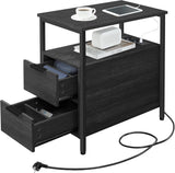 Beistelltisch mit Steckdosenleiste, anthrazitgrau