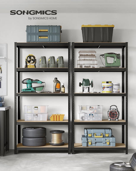 Regal 5 Ebenen Verstellbar Industriestil Schwarz