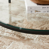 Couchtisch mit Glasplatte viel Stauraum marmorweiss von Songmics