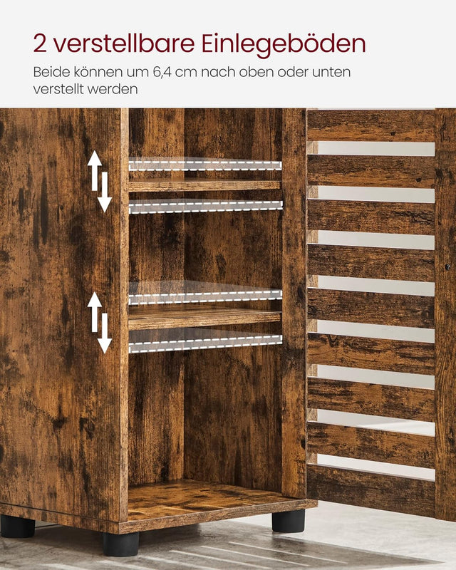 Badezimmerschrank Hoch Regal Verstellbar Vintagebraun von Songmics