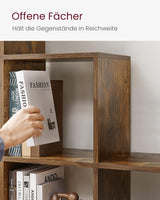 Bücherregal Stufenregal Ordnungssystem Vintagebraun von Songmics