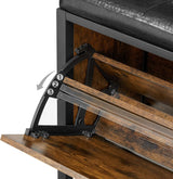 Schuhbank Industrie-Design mit Klappe vintagebraun von Songmics