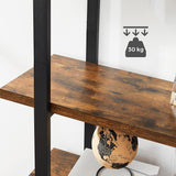 Bücherregal Standregal Vintage Design Braun Schwarz von Songmics