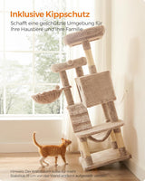Kratzbaum gross für Katzen Ombré-Braun-Weiss