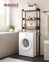 Toilettenregal 3 Ebenen Badezimmerregal Rustikal Braun von Songmics