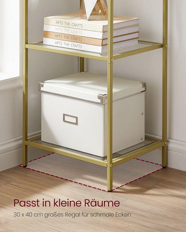 Regal mit 6 Ablagen Goldfarben