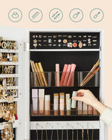 Schmuckschrank Spiegelschrank Stehend Make-up Organizer Weiss