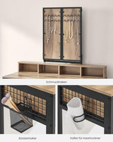 Schminktisch Spiegel Schubladen Hocker Eichenbraun Schwarz