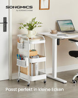 Rollwagen mit Metallgitterablagen wolkenweiss