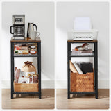 Beistelltisch mit Gitterregalen rustikal Braun