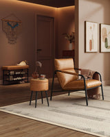 Schuhbank Mid-Century-Modern Kunstleder Karamellbraun von Songmics