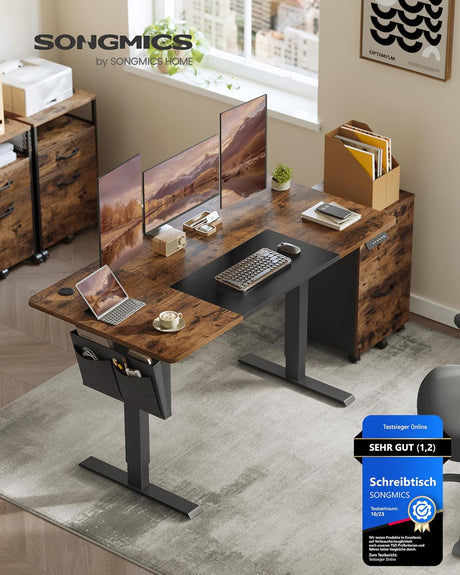Schreibtisch elektrisch höhenverstellbar Memory-Funktion vintagebraun von Songmics