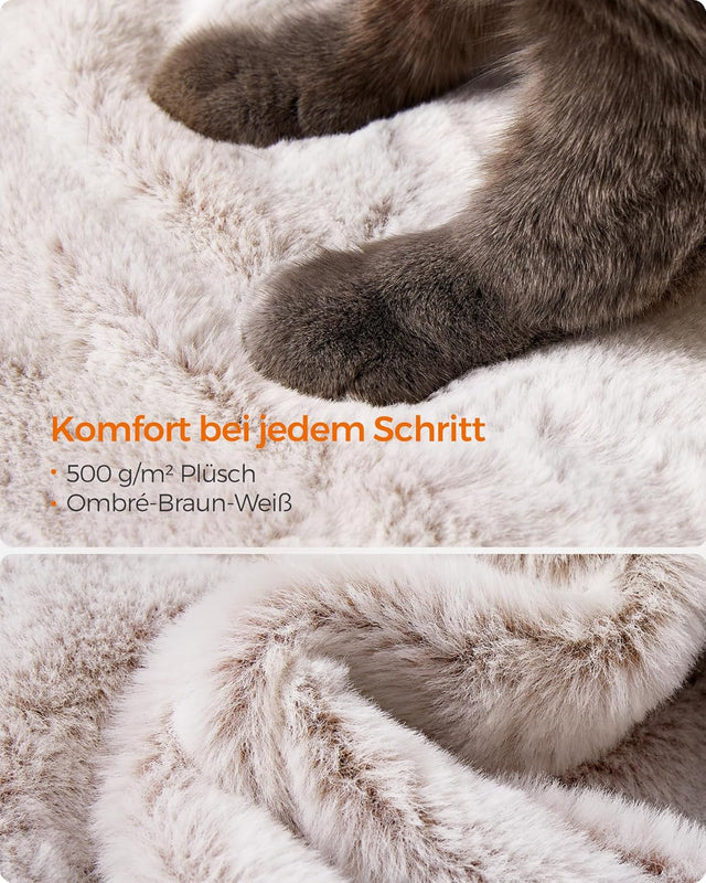 Kratzbaum gross für Katzen Ombré-Braun-Weiss