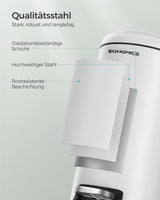 Abfalleimer Badezimmer 10L Stahl Wolkenweiss