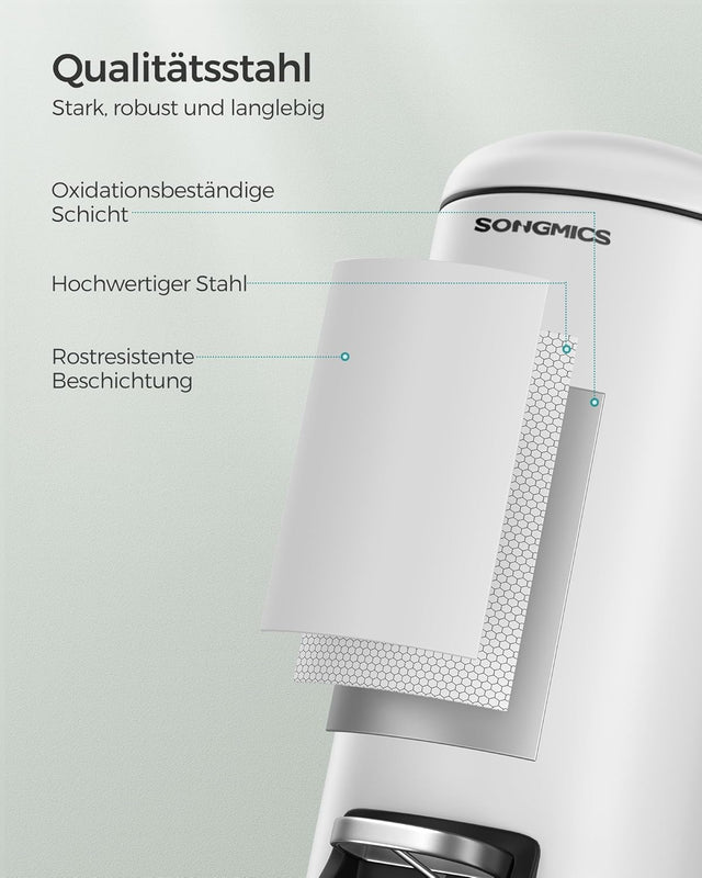 Abfalleimer Badezimmer 10L Stahl Wolkenweiss