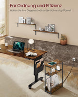 Beistelltisch mit Ladefunktion vintagebraun-tintenschwarz