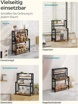 Gewürzregal Bambus 3 Ebenen vintagebraun-schwarz