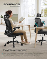 Bürostuhl ergonomisch mit Kopfstütze tintenschwarz