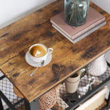 Servierwagen mit Holzplatte und Rollen Vintage von Songmics