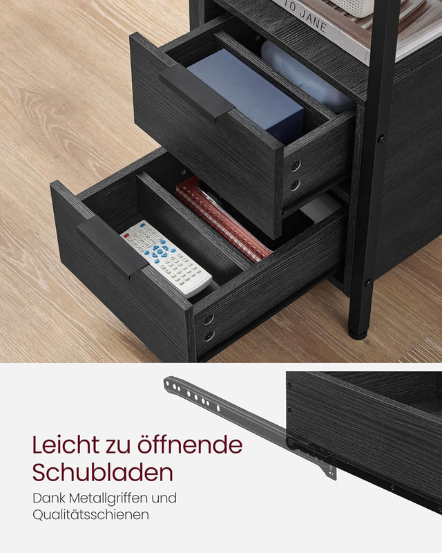 Beistelltisch mit Steckdosenleiste, anthrazitgrau