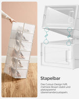 Schuhboxen Set Organizer Faltbar Stapelbar Transparent