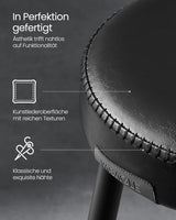 Barhocker 2er Set Kunstleder tintenschwarz Small