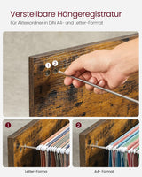 Rollcontainer Aktenschrank mit Schubladen Vintagebraun-Schwarz