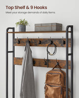 Garderobenständer mit Schuhschrank Vintagebraun-Schwarz