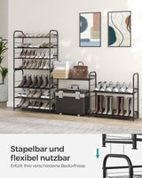 Schuhregal stapelbar für 16 Paar Schwarz von Songmics