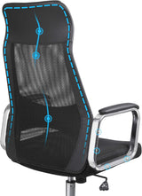 Bürostuhl Ergonomisch Höhenverstellbar Atmungsaktiv Schwarz