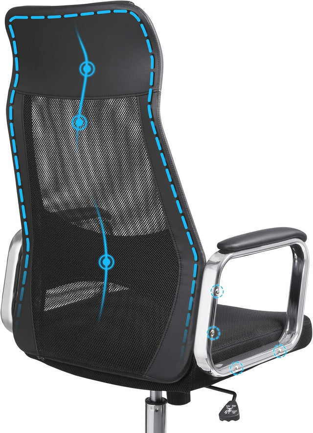 Bürostuhl Ergonomisch Höhenverstellbar Atmungsaktiv Schwarz