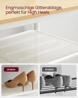 Kleiderständer Garderobe mit Spiegel Sitzbank Eiche Weiss von Songmics