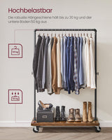 Kleiderständer Rollen Industrie Design Vintagebraun Schwarz von Songmics