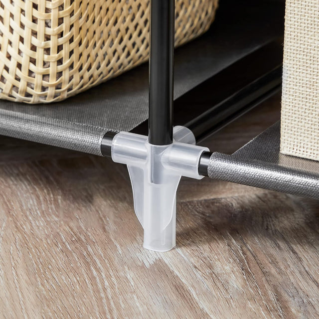 Kleiderschrank Stoffschrank mit Ablagen Schwarz