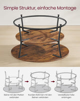 Couchtisch Rund Industrie-Design Metall Vintagebraun von Songmics