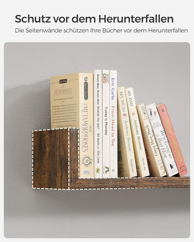 Wandregal Set Schweberegal Vintagebraun von Songmics