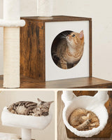 Kratzbaum 2-in-1 mit Katzenklo-Schrank vintagebraun