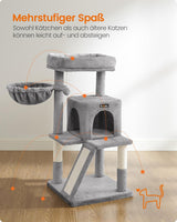 Kratzbaum Katzenbaum mit grosser Plattform hellgrau