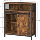 Sideboard mit Schiebetür rustikales Braun von Songmics