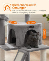 Kratzbaum Katzenbaum mit grosser Plattform hellgrau