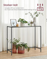 Konsolentisch Hartglas Modern Verstellbar Wohnzimmer Schwarz