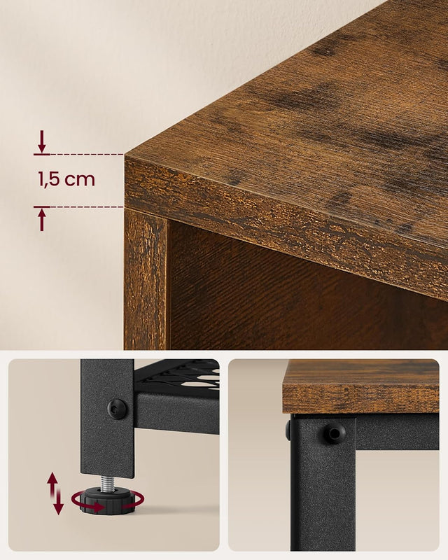 Garderobenleiste Schuhbank Set Rustikales Braun