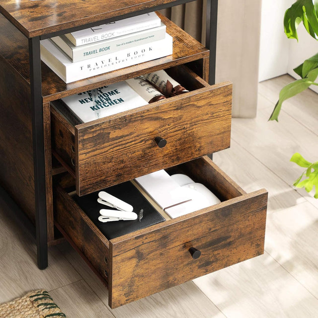 Nachttisch mit Schubladen rustikales Braun