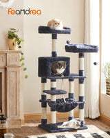 Kratzbaum Mehrstöckig mit Hängematte Rauchgrau