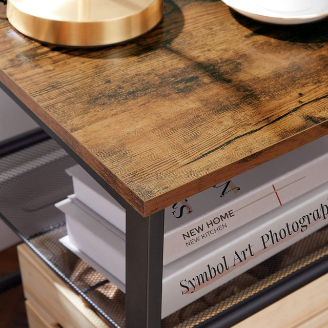 Beistelltisch Industrie-Design Verstellbar Vintagebraun-Schwarz