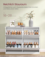Schuhschrank Klappen Verstellbar Schuhregal Schneeweiss