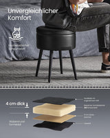 Sitzhocker mit Stauraum, tintenschwarz von Songmics