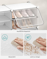 Schuhregal mit 8 Fächern wolkenweiss von Songmics